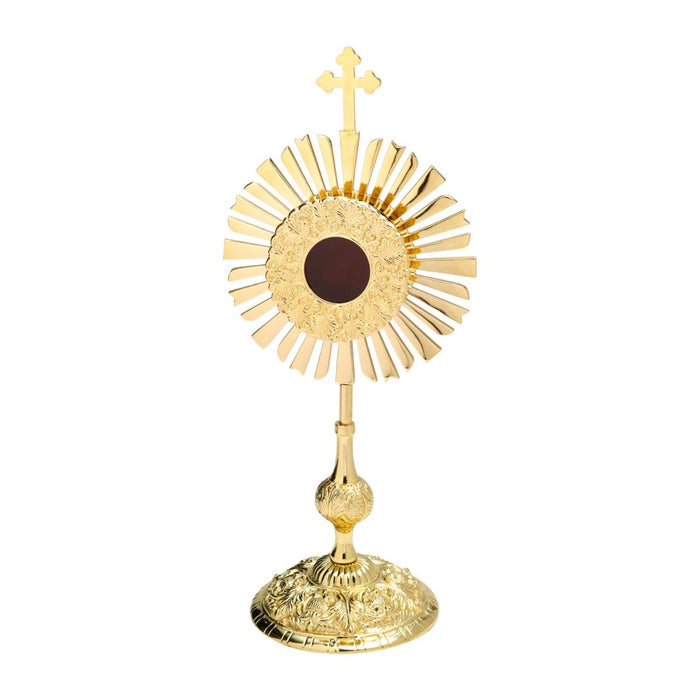 Reliquary Sunray Design, Gold Plated Brass 44cm / 17.25 Inches High