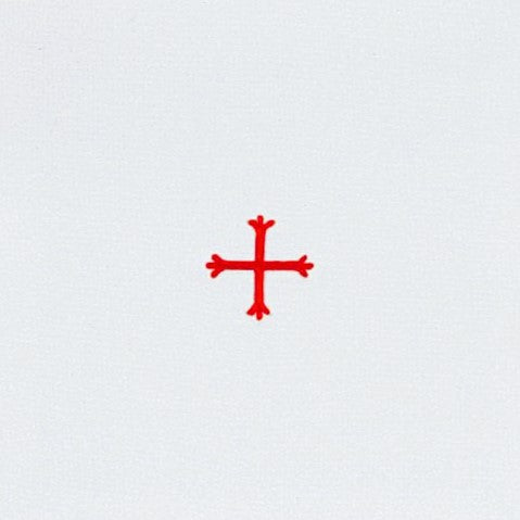 Lavabo Towel Red Cross Design, Liturgical Altar Linen Size: 8 x 15 Inches