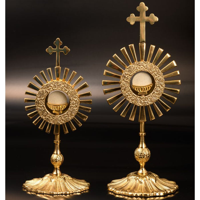 Monstrance, Sunray Design Gold Plated Brass 33cm / 13 Inches High