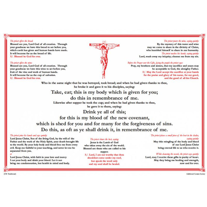 Altar Card (Common Worship A-B-C), A4 Size Laminated Altar Card