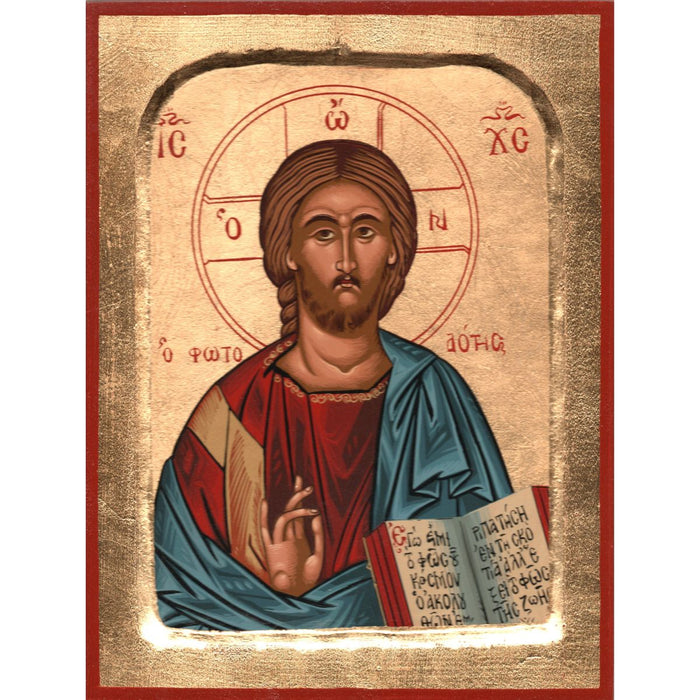 Christ The Teacher, Pantocrator. Recessed Handmade Icon Available In 6 Sizes