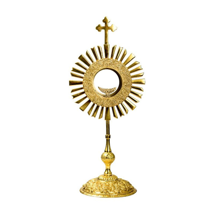 Monstrance, Sunray Design Gold Plated Brass 47cm / 18.5 Inches High