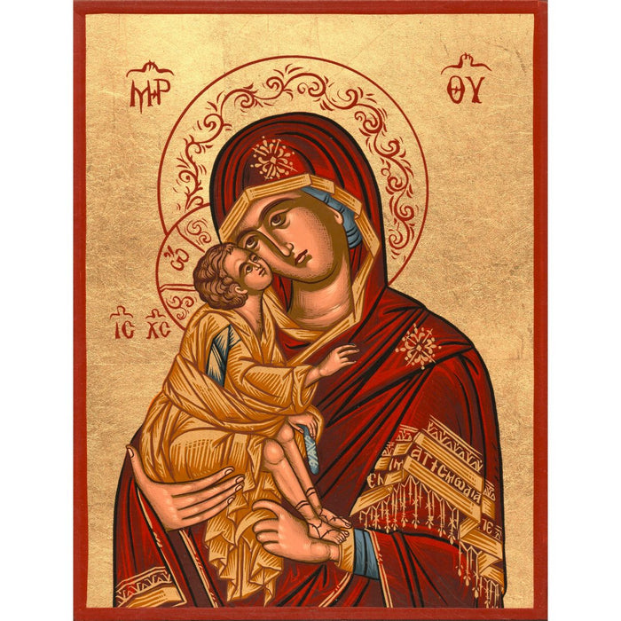 Mother and Child Handmade Icon, Red Available In 2 Sizes