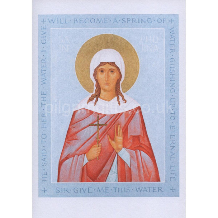 St. Photine - The Woman at the Well, Icon Greetings Card Blank Inside - A6 Size