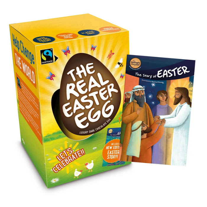 The Real Easter Egg, Fairtrade Dark Chocolate Egg with a 24 Page Easter Story Activity Book, by The Meaningful Chocolate Company