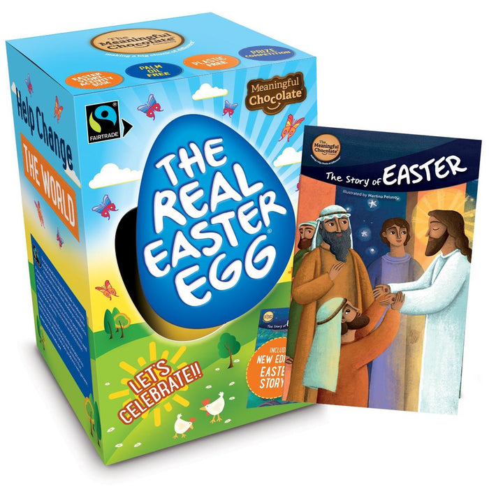 The Real Easter Egg, Fairtrade Milk Chocolate Egg with a 24 Page Easter Story Activity Book, by The Meaningful Chocolate Company