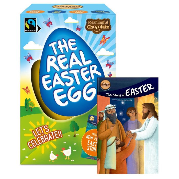 The Real Easter Egg, Pack of 24 Fairtrade Milk Chocolate Eggs with Easter Story Activity Book