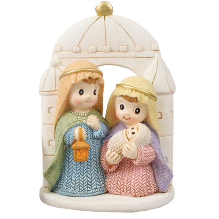 20% OFF Knit Effect Holy Family Nativity Crib Figures, 11cm / 4.25 Inches High Handpainted Resin Cast Figurines VERY LIMITED STOCK