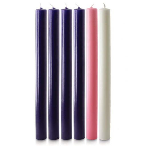 Advent Candles 12" x 1" Purple, Pink & White