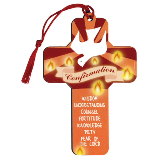 Confirmation Gifts, Confirmation Cross, Wooden Cross 5 Inches High With Red Tassel