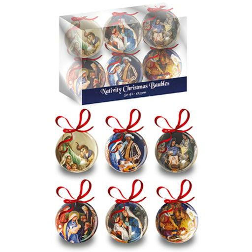 Polyfoam Nativity Christmas Baubles Multipack 6 Pack Designs
