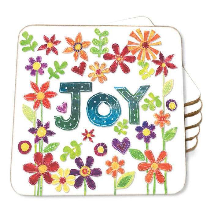 Joy, Coaster Size 9.5cm / 3.75 Inches Square