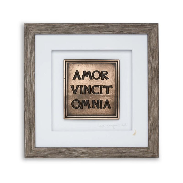 Love Conquers All, Framed Bronze Resin Plaque 28 x 28cm From The Wild Goose Studio