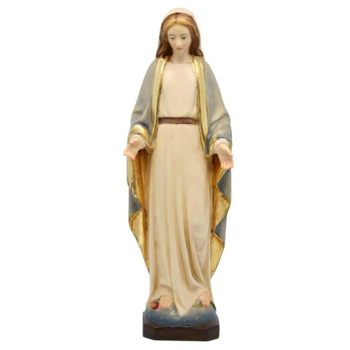 Our Lady of Grace, Miraculous Medal Statue Woodcarving Available In Various Sizes (25cm Size In Stock)