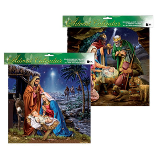 Religious Advent Calendars With Glitter, Christmas Nativity & The 3 Kings 2 Different Designs