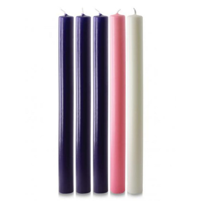 Advent Candles 10" x 7/8" Purple, Pink and White