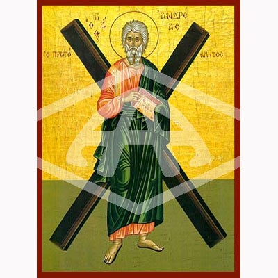 Andrew the Apostle and Disciple, Mounted Icon Print Available In Various Sizes