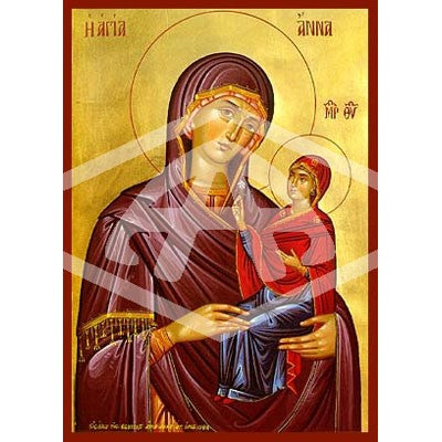 Anne and The Virgin, Mounted Icon Print Available In 2 Sizes