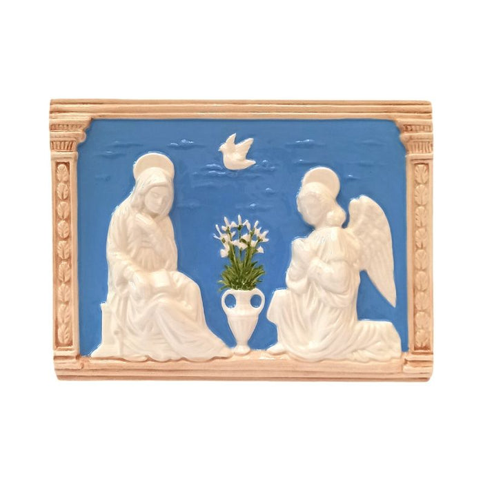 Annunciation Della Robbia Ceramic Plaque 20cm / 8 Inches Wide