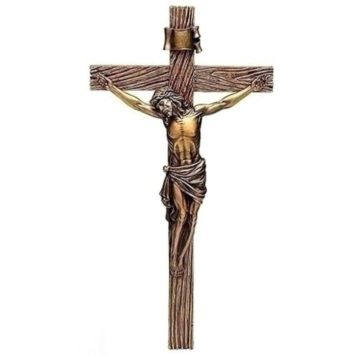 Crucifix, Antique Gold-Coloured 51cm / 20 Inches High, by Joseph's Studio