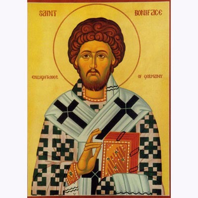 Orthodox Icons Boniface, Mounted Icon Print