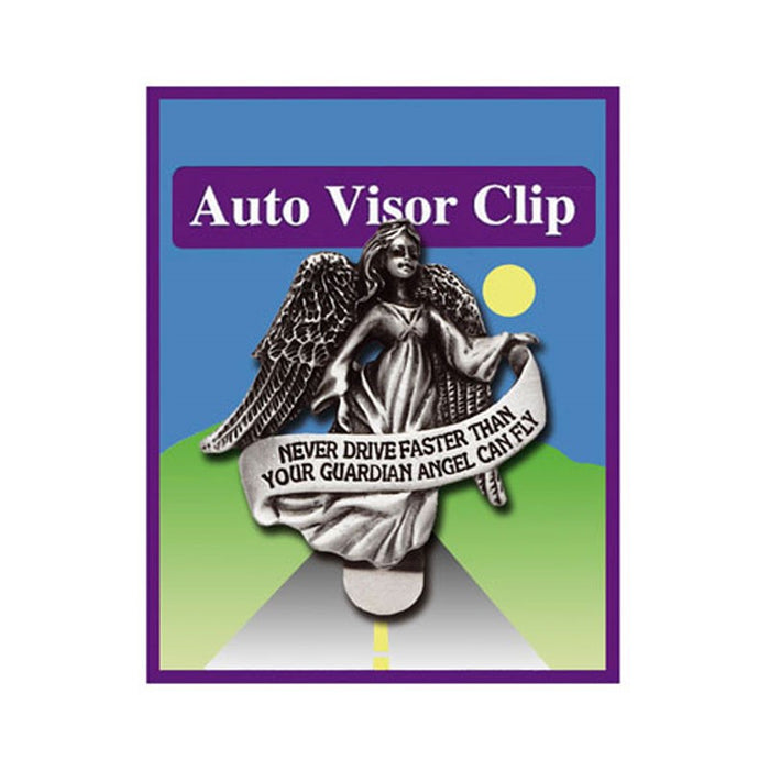 Never Drive Faster Than Your Guardian Angel Can Fly, Guardian Angel Design Car Visor Clip