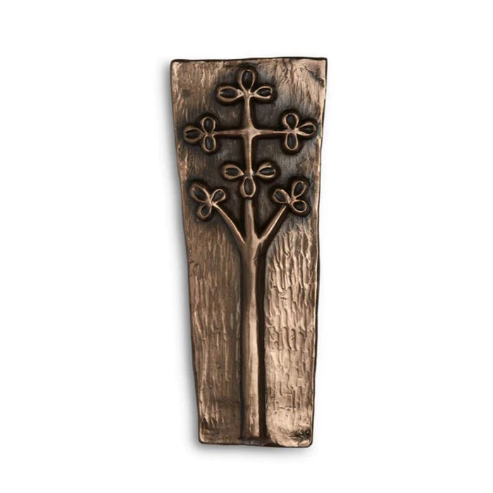 Celtic Tree Cross, 19cm High, Hand Cast Bronze Resin Plaque From The Wild Goose Studio