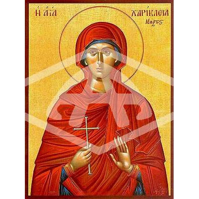 Chariclia The Martyr, Mounted Icon Print Size: 20cm x 26cm