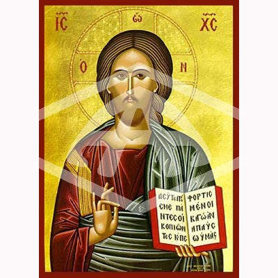 Christ Blessing, Mounted Icon Print Available In Various Sizes