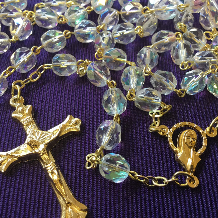 Crystal Glass Coloured Rosary 7mm Beads