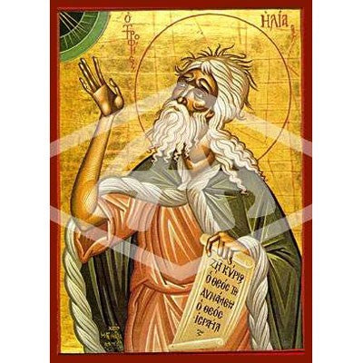 Elijah Holy Prophet Mounted Icon Print Size 10cm x 14cm