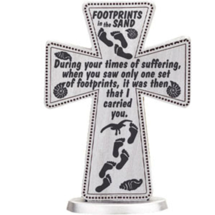 25% OFF Footprints Prayer, Engraved Standing Cross 3 Inches High