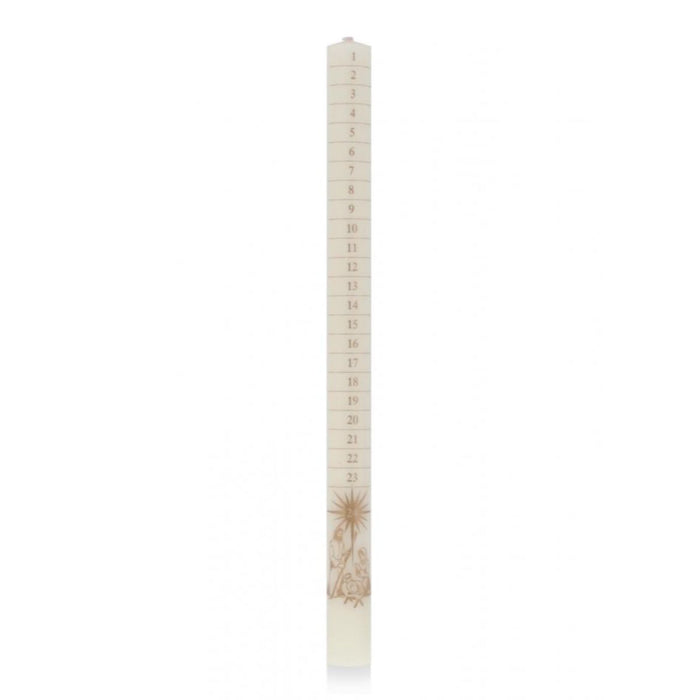 Dated Ivory Coloured Advent Candle, Size 12 Inches High