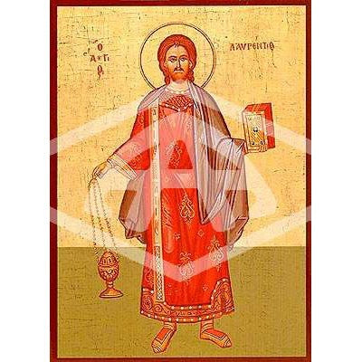 Laurence the Archdeacon, Mounted Icon Print Size: 14cm x 20cm