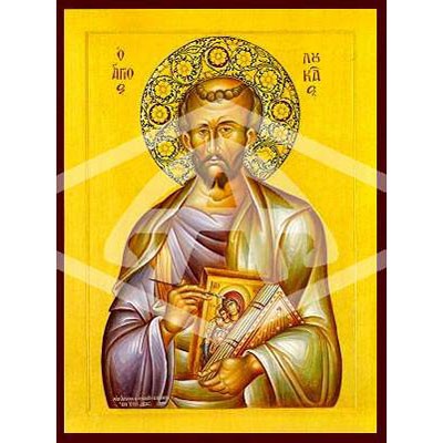 Luke The Evangelist and Disciple, Mounted Icon Print