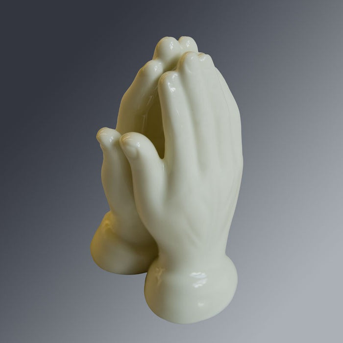 Praying Hands Ceramic Glazed Pottery 10cm / 4 Inches High