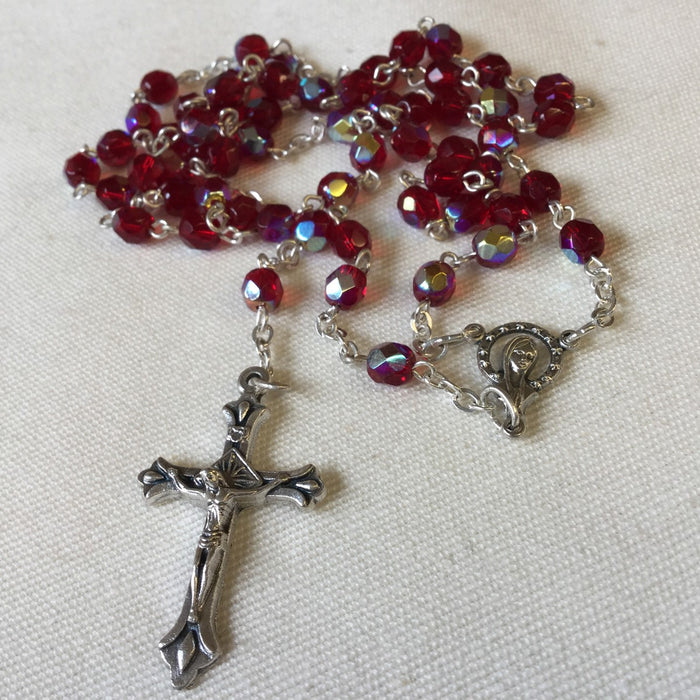 Red Glass Rosary 5mm Beads