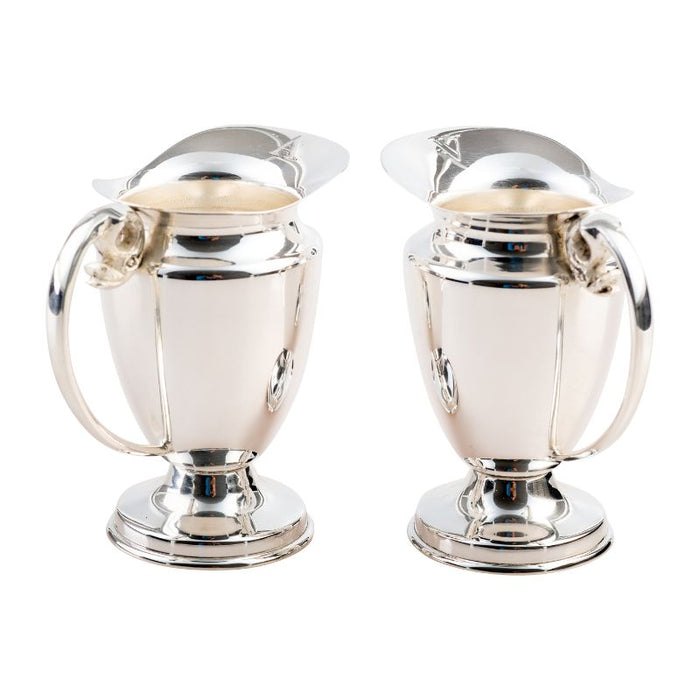 Silver Plated Engraved Brass Cruets & Tray, Each Ewer Holds 100ml