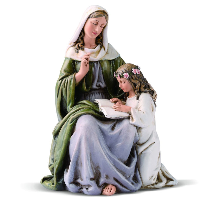 St Anne & The Virgin Statue 11cm / 4.5 Inches High Handpainted Resin Cast Figurine