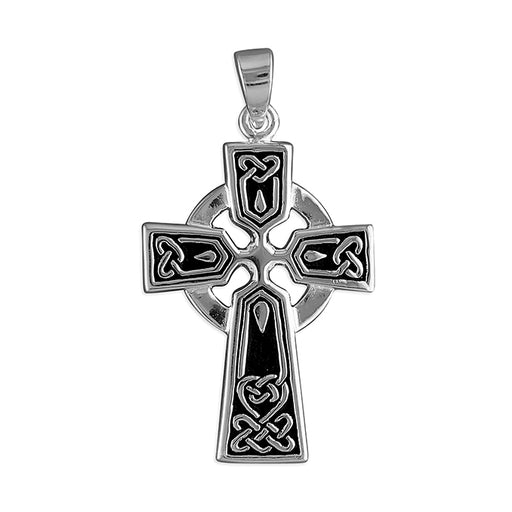 Sterling Silver Celtic Cross Thick Cast 29mm High