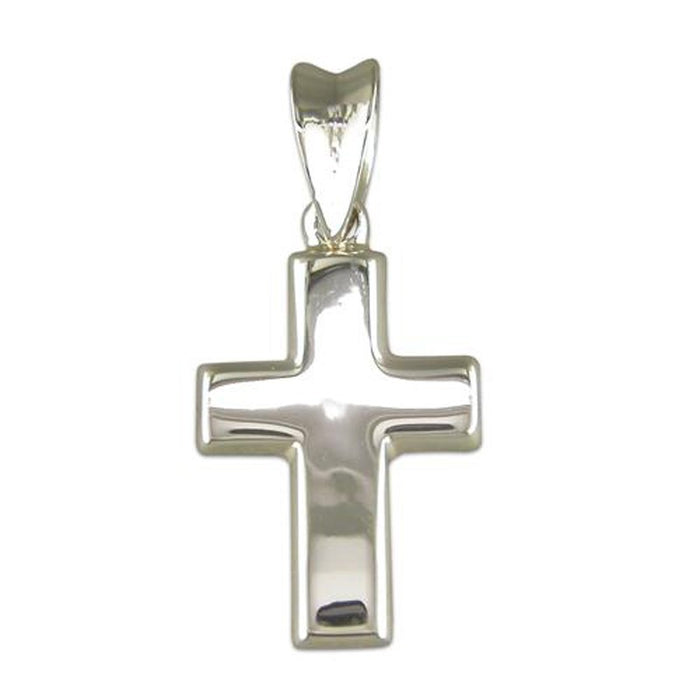 Sterling Silver Cross Pendant 19mm High With Large Jump Ring