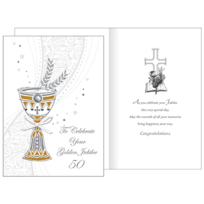 To Celebrate Your Golden Jubilee, 50 Years Anniversary Of Ordination 3 Dimensional Greetings Card