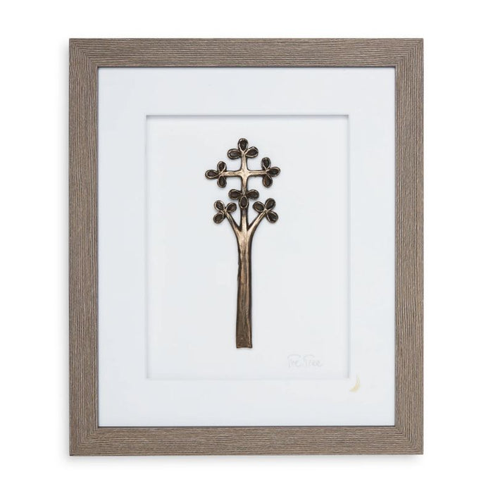 Tree Cross, Real Wood Framed Bronze Resin Plaque 28 x 33cm From The Wild Goose Studio