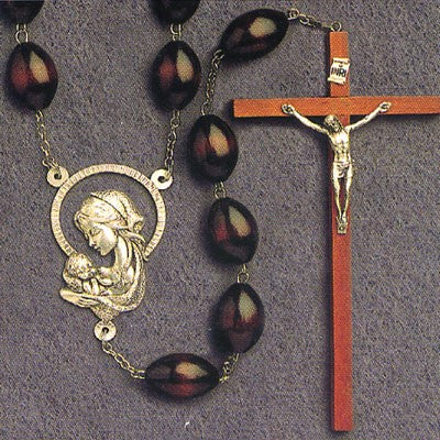 Wall Rosary Brown Wooden Beads