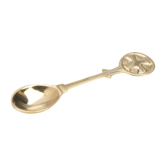 Incense Spoon, Solid Brass With Cross Motif 10cm / 4 Inches In Length