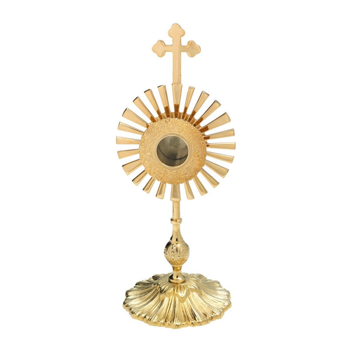 Reliquary Sunray Design, Gold Plated Brass 32cm / 12.5 Inches High