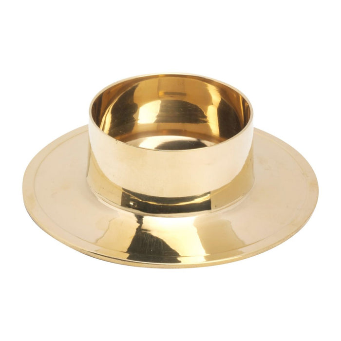 Candle Holder With Raised Lip For 2 Inch Diameter Candles, Polished Brass