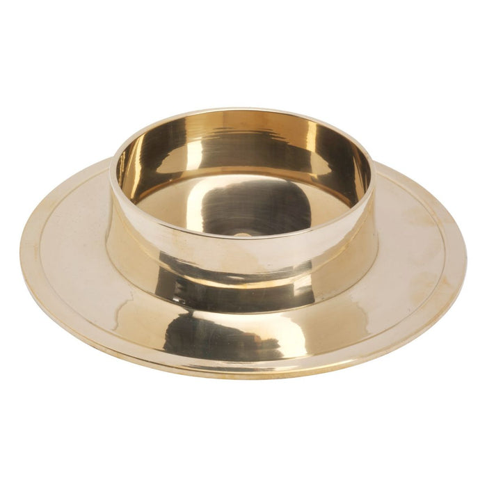 Candle Holder With Raised Lip, For Up To 3 Inch Diameter Candles Or 7-9 Day Sanctuary Glasses, Polished Brass Finish