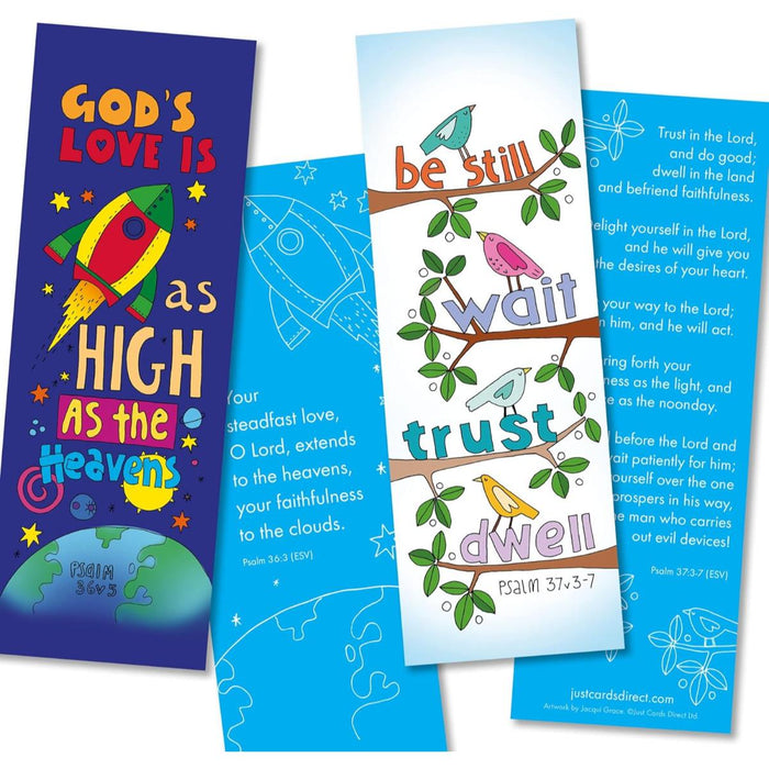 10 Exploring The Psalms: Colouring Bookmarks With Bible Verses On The Reverse, by Jacqui Grace