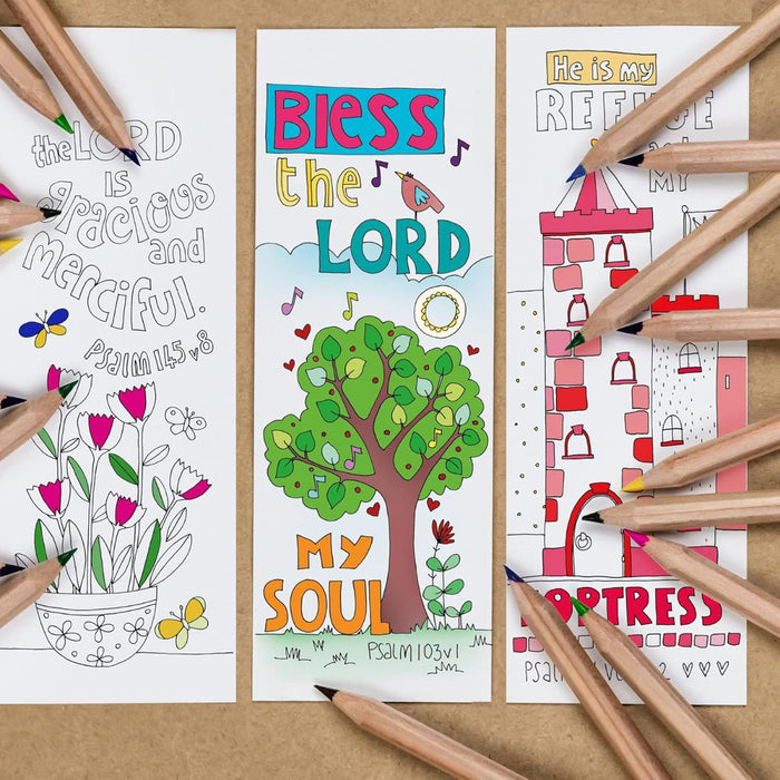 10 Exploring The Psalms: Colouring Bookmarks With Bible Verses On The Reverse, by Jacqui Grace